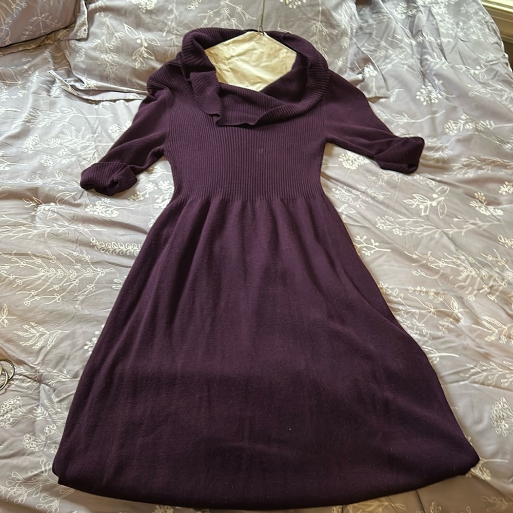 Purple sweater dress